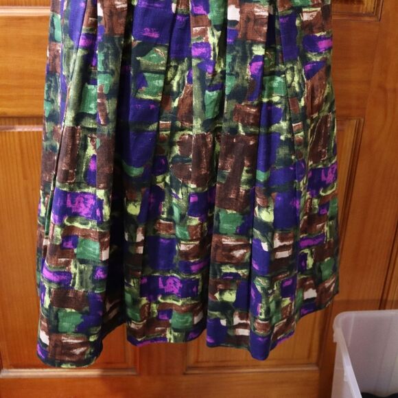 Lavia Colorful Abstract Fit n Flare Mini Dress Large - Picture 9 of 12